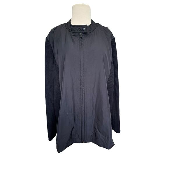 Woman’s Sigrid Olsen Black Sweater Coat Size 2X Plus Size Soft Curvy - Picture 1 of 13